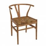 Brauner Stuhl aus recyceltem Teakholz