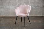 KAWOLA Stuhl CARLA Velvet Fuß schwarz KAWOLA Stuhl CARLA Esszimmerstuhl Velvet rosa Fuß schwarz - Pink