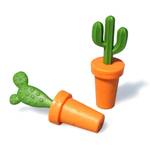 Bouchon de bouteille Cactus Vert - Matière plastique - 2 x 8 x 2 cm