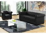 Ensemble canapé fauteuil  CHESTERFIELD Noir