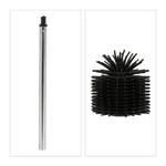 Brosse WC silicone lot de 2 Noir - Argenté - Métal - Matière plastique - 8 x 36 x 8 cm