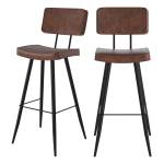 Tabouret de bar Texas (Lot de 2) Marron foncé