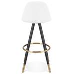 Tabouret De Bar CLARISSE Blanc - Bois massif - 41 x 97 x 41 cm