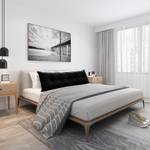 Grand coussin de lit décoratif, velours Noir - Largeur : 200 cm