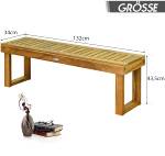 Gartenbank 3-Sitzer Massivholz Braun - Massivholz - Holzart/Dekor - 34 x 44 x 132 cm