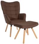 Sessel mit Hocker Garding Braun