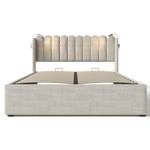 Polsterbett 2 Leselicht USB GLOWLEIN Ⅱ Beige - Breite: 165 cm