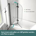 EMKE Duschwand für Badewanne 100x140cm Schwarz - Glas - 100 x 140 x 100 cm