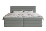 Boxspringbett ALEGRE Grau - Textil - 215 x 91 x 215 cm