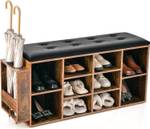 Schuhbank mit verstellbaren Ablagen Braun - Holzwerkstoff - 30 x 52 x 100 cm