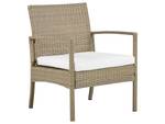 Sitzgruppe MARSALA 7-tlg Beige - Blau - Weiß - Polyrattan - 112 x 77 x 57 cm