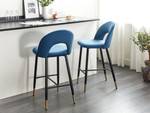 Tabouret de bar FALTON Noir - Bleu - Doré