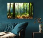 Waldblau und Grün Wandkunst Weiß - Textil - 81 x 51 x 5 cm