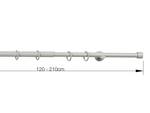 Gardinenstange ausziehbar Cosy Set Silber / Grau - Silbergrau - Breite: 210 cm