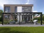 Terrassenüberdachung Klar Polycarbonat Schwarz - Metall - 1100 x 215 x 250 cm