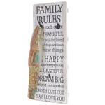 Wandgarderobe Family Rules Shabby-Look Grau - Holzart/Dekor - Holz teilmassiv - 31 x 76 x 10 cm
