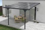 Pergola/Carport KLEO adossé Gris - Largeur : 300 cm