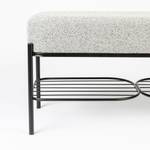 Banc en tissu et métal gris chiné Gris - Textile - 90 x 45 x 35 cm