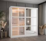 ARMOIRE À PORTES COULISSANTES FLUTES Largeur : 180 cm - Argenté