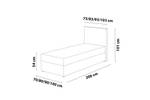 Boxspringbett Einzelbett Martines Mini Grau - Breite: 70 cm