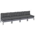 4-Sitzer-Gartensofa Grau