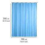 Duschvorhänge Anti-Schimmel Blau - Textil - 180 x 200 x 1 cm