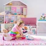 Spielzeugtruhe mit Heldin-Motiv Blau - Pink - Weiß - Holzwerkstoff - 60 x 39 x 37 cm