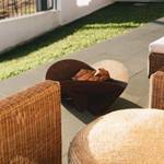 Brasero acier corten L75 x l75 x H35 cm Marron - Métal - 75 x 35 x 75 cm