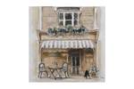 Tableau peint A morning in Paris Beige - Gris - Bois massif - Textile - En partie en bois massif - 60 x 60 x 4 cm