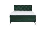 Lit boxspring SINDAR avec visco-topper Noir - Vert foncé - Largeur : 202 cm - Noir