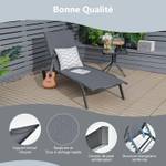 Chaises relax  NP10206GR Gris - Métal - 61 x 36 x 160 cm