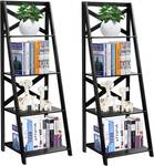 Lot de 2 Etagere TI88218 Noir - Bois manufacturé - 51 x 143 x 46 cm