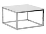 Table basse BREA Argenté - Blanc - Verre - 60 x 35 x 60 cm