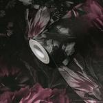 Blumentapete mit Rosen Lila Schwarz Grau Schwarz - Grau - Violett - Weiß - Kunststoff - Textil - 53 x 1005 x 1 cm