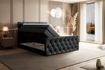 Boxspringbett AMAY KING Hochglanz Schwarz - Breite: 180 cm