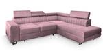 Ecksofa NOLA L-S Hochglanz Altrosa - Ecke davorstehend links