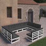 Garten-Lounge-Set (11-teilig) 3009757-2 Anthrazit - Weiß