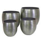 Blumentopf Castellon 4er Set Silber / Grau - Silbergrau - 42 x 43 x 42 cm