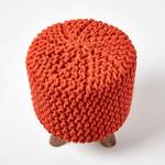 Gestrickter Fußhocker, 42 cm hoch Orange