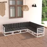 Salon de jardin (lot de 6) 3009819-2 Anthracite - Blanc