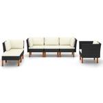 Garten-Sofa-Set (6-teilig) 3011728-1 Schwarz