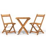 Bistro-Set-k273 ( 3-tlg ) Braun - Massivholz - Höhe: 1 cm