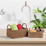 3-tlg. Aufbewahrungskorb Set aus Seegras Braun - Rattan - 25 x 15 x 27 cm