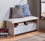 Hocker Trio mit Schublade Grau - Holzwerkstoff - 43 x 44 x 98 cm