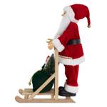 mit Weihnachtsmann Holzschlitten Figur