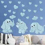 Drei blaue Elefantenbabies mit Herzen