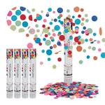 5 x Party Popper 40 cm bunt rund 5er Set