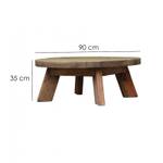 Table basse ronde 90 cm en bois recyclé Marron - En partie en bois massif - 90 x 35 x 90 cm
