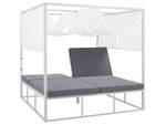 Lounge Sessel PALLANZA 4-tlg Grau - Weiß - Metall - 195 x 196 x 196 cm