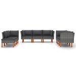 Garten-Sofa-Set (9-teilig) 3009634-21 Grau